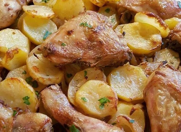 Oven Roasted Chicken & Potatoes (Djej W Batata)